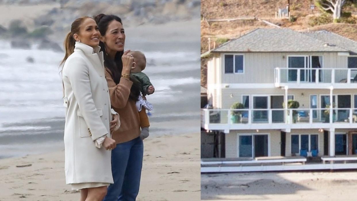 jlo and joanna gaines on the beach and the malibu home jlo used to own