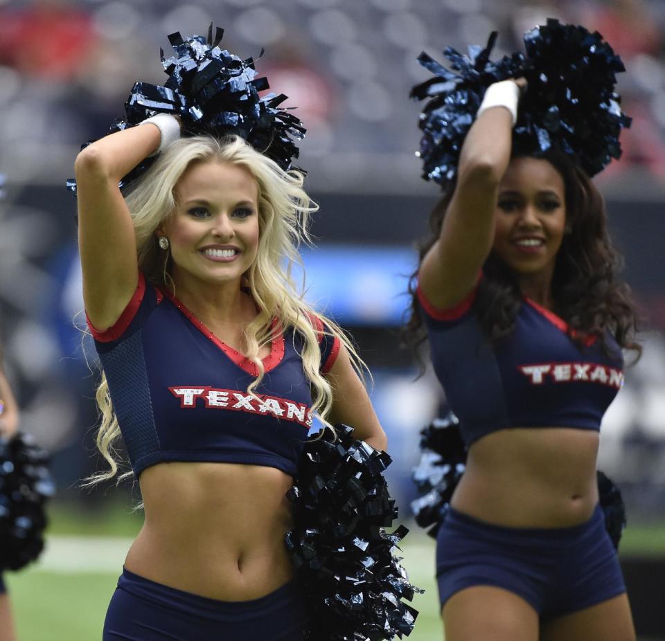 <p>The Houston Texans cheerleaders perform before an NFL football game Sunday, Nov. 27, 2016, in Houston. (AP Photo/Eric Christian Smith) </p>