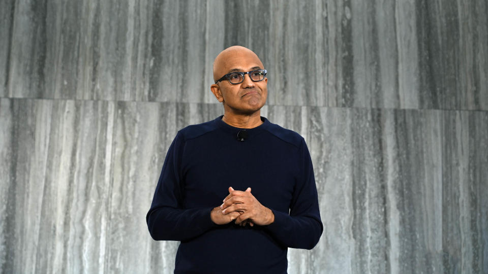  Microsoft CEO Satya Nadella, February 2023. 