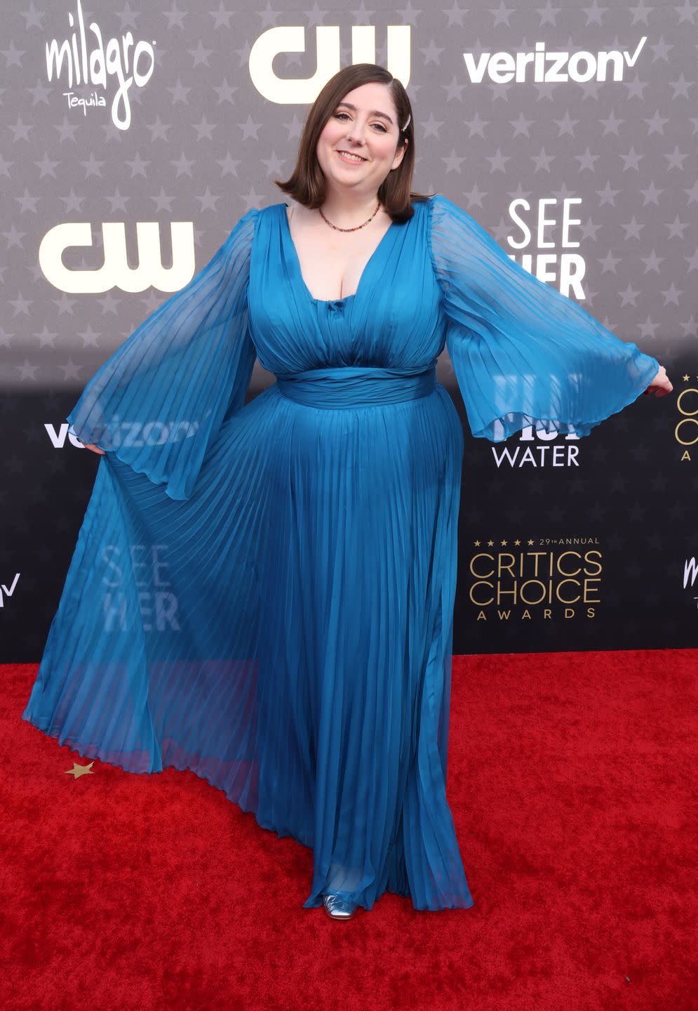 santa monica, california january 14 samy burch attends the 29th annual critics choice awards at barker hangar on january 14, 2024 in santa monica, california photo by amy sussmanwireimage,