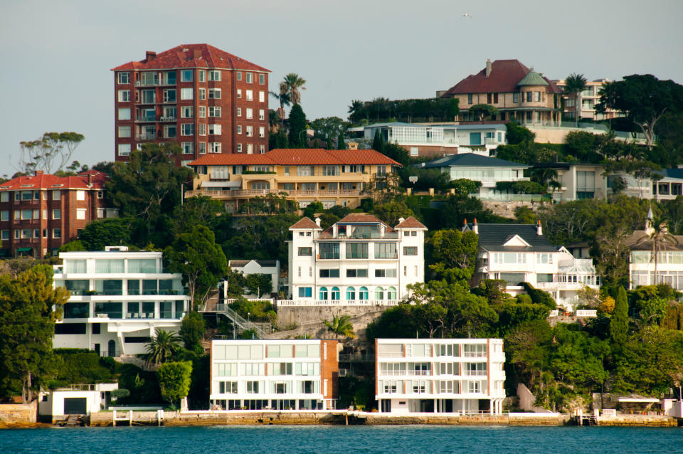 Pictured: million-dollar properties on Sydney harbour. Image: Getty