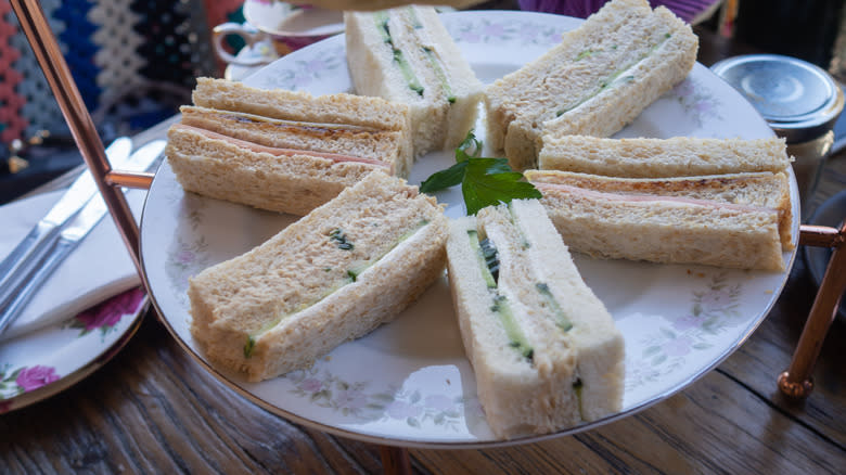 Crust-less tea sandwiches