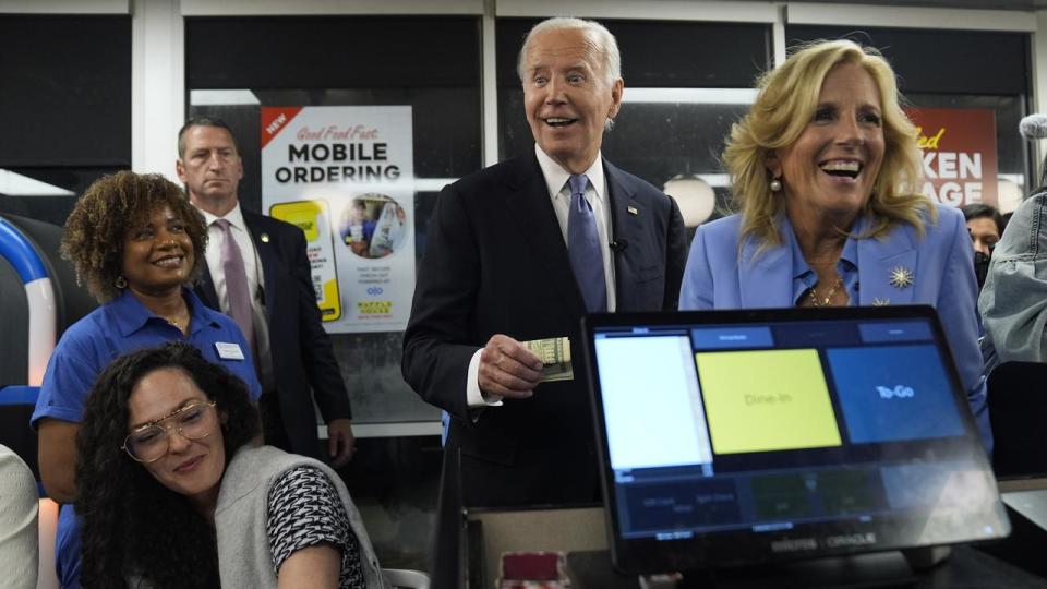 President Joe Biden and Jill Biden at a Waffle House after the debate