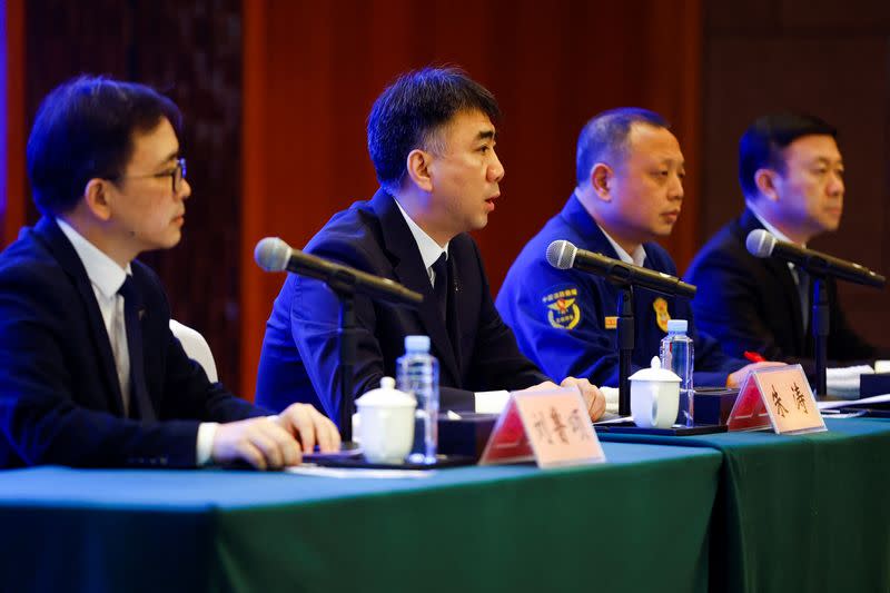 News conference after China Eastern Airlines plane crash, in Wuzhou