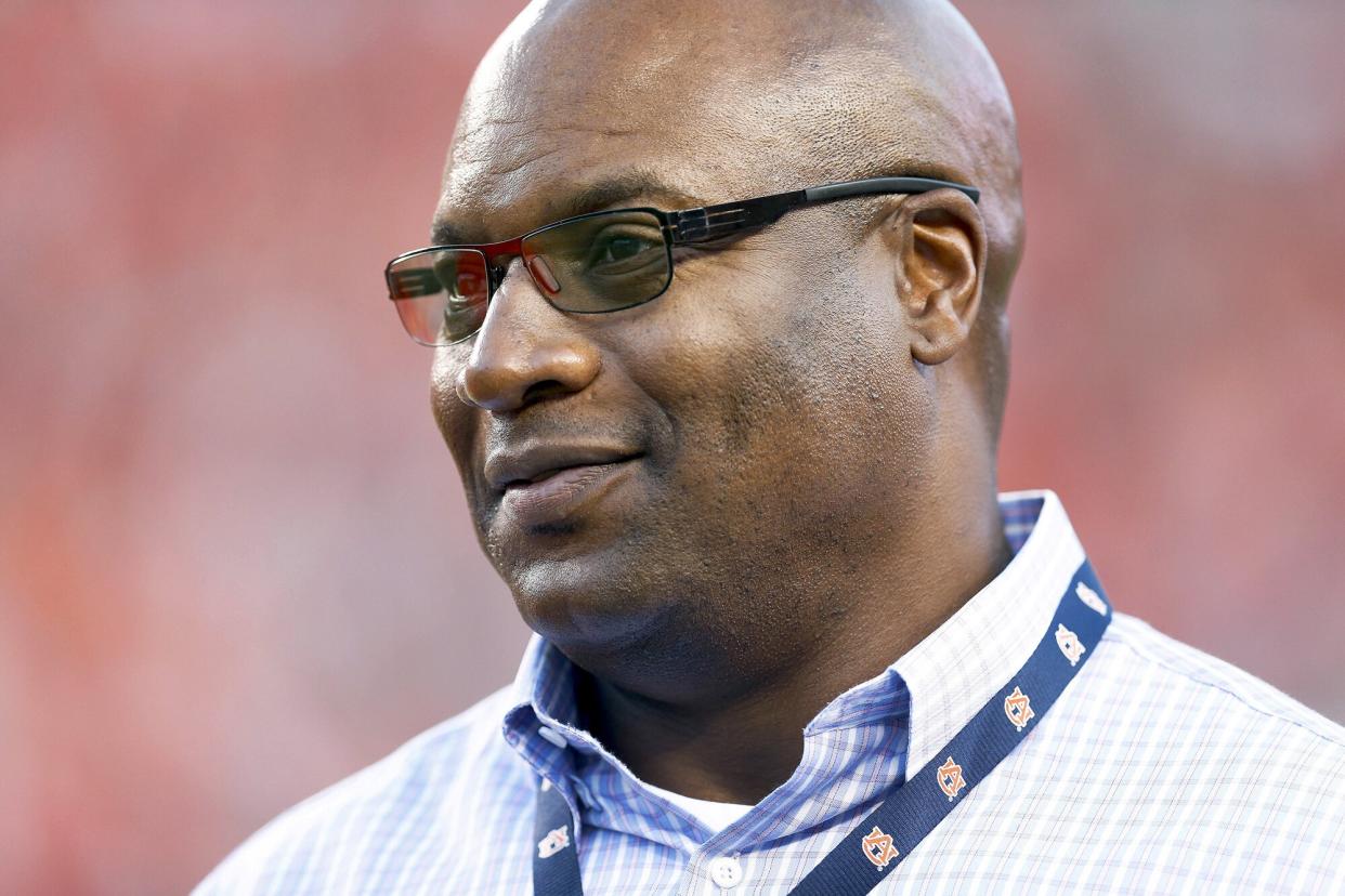 Former MLB and NFL player Bo Jackson, watches Auburn and Clemson practice before an NCAA college football game, in Auburn, Ala. Jackson helped pay for the funerals of the 19 children and two teachers killed in the Uvalde school massacre in May. The donation was previously anonymous but Jackson told The Associated Press this week he felt compelled to support the victims' families after the loss of so many children Texas School Shooting Bo Jackson, Auburn, United States - 03 Sep 2016