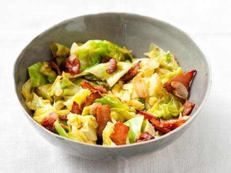 <strong>Get the <a href="http://www.huffingtonpost.com/2011/10/27/sauteed-cabbage-and-bacon_n_1058853.html">Sauteed Cabbage and Bacon</a> recipe</strong>