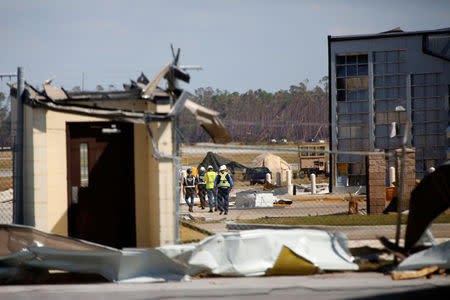 Damage caused by Hurricane Michael is seen on Tyndall Air Force Base, Florida, U.S., October 16, 2018. REUTERS/Terray Sylvester