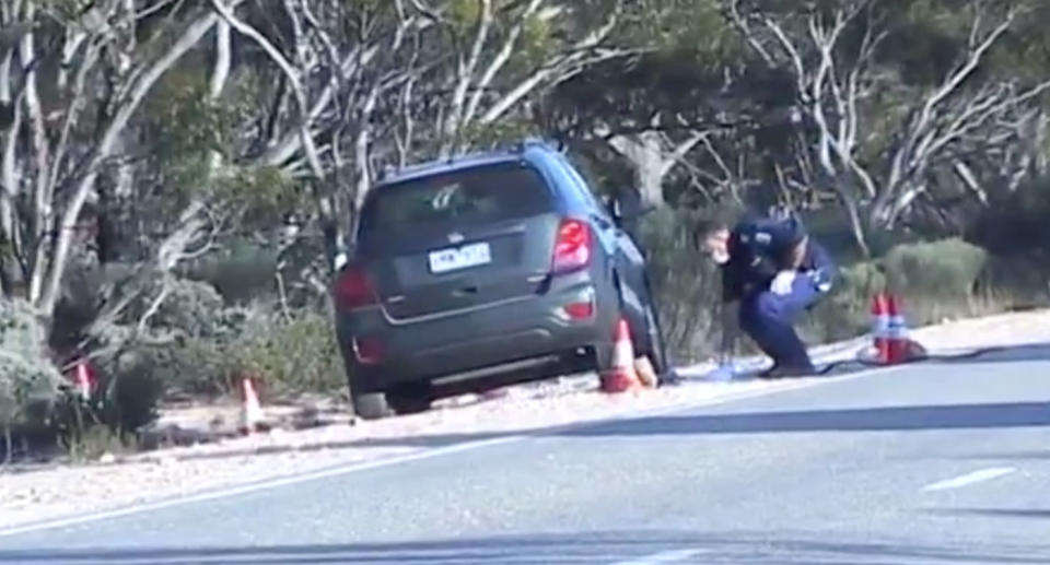 Police allegedly found blood spatters in the Holden wagon and a suspected murder weapon. Source: 7 News