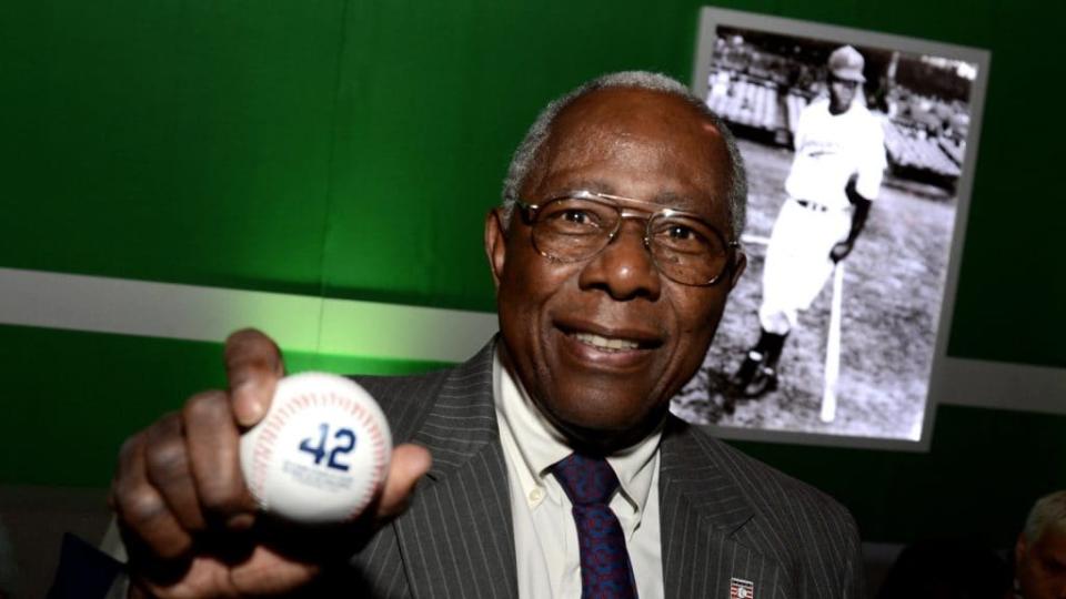 A school in Atlanta is changing its moniker from one named after Confederate Army Lieutenant General Nathan Bedford Forrest into Hank Aaron New Beginnings Academy, now named in honor of late MLB Hall of Famer Hank Aaron (above). (Photo by Kevin Winter/Getty Images)