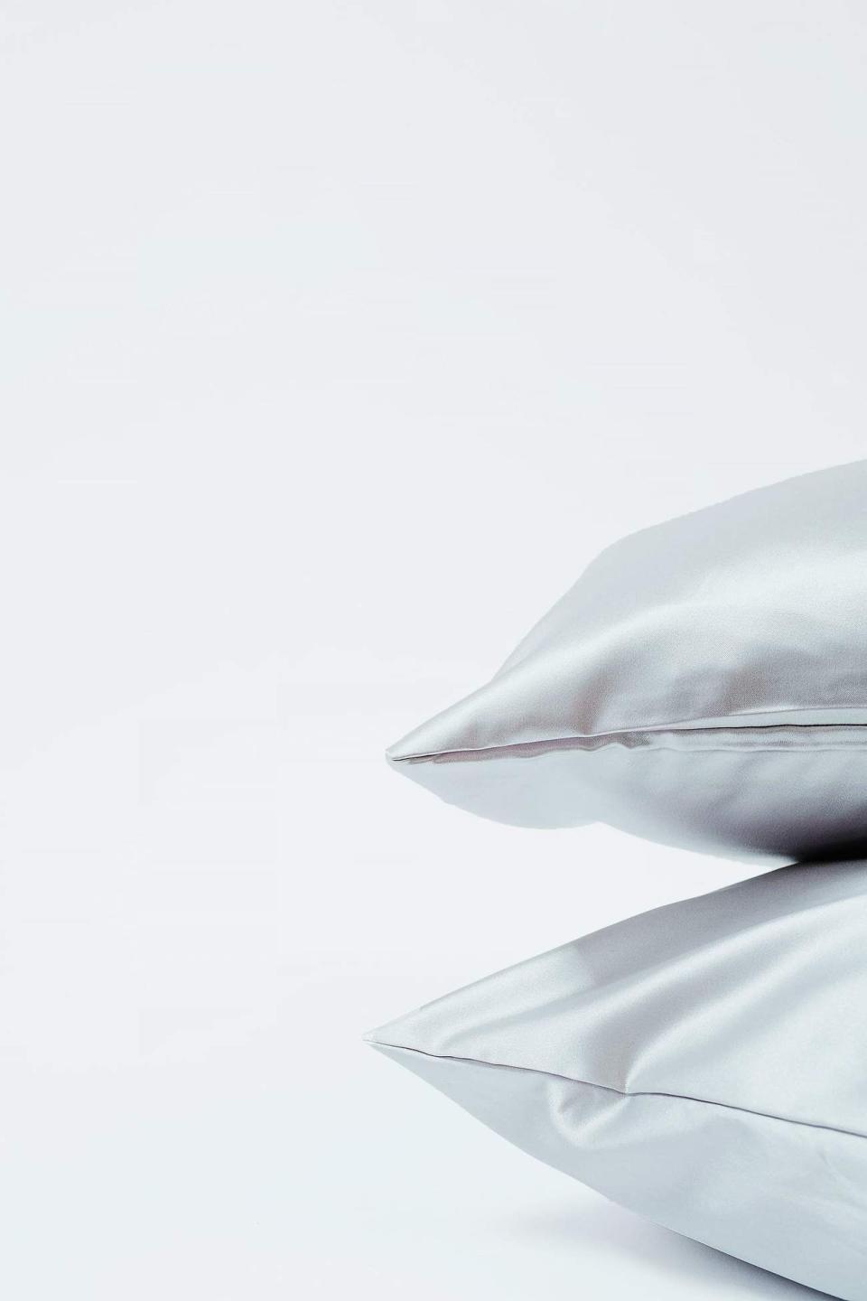 9) Silver Silk Pillowcase