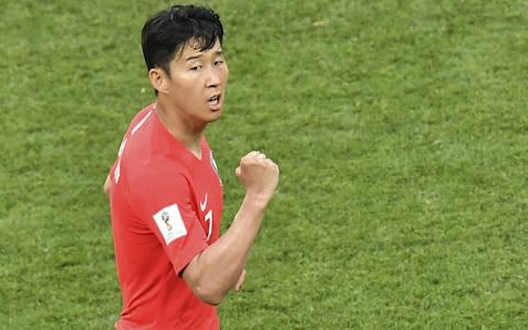 Son Heung-min - Mexico edge towards last 16 at World Cup after Carlos Vela and Javier Hernandez all but end South Korea hopes - Credit: Getty Images