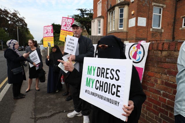 A woman in a burka