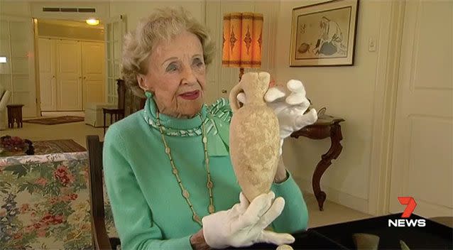 The value of Joan Howard's collection of artifacts has appreciated beyond $1m. Picture: 7 News