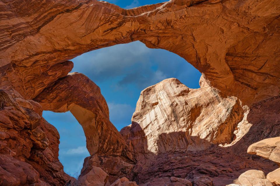 The Double Arch is the tallest and second-longest arch in Arches National Park.