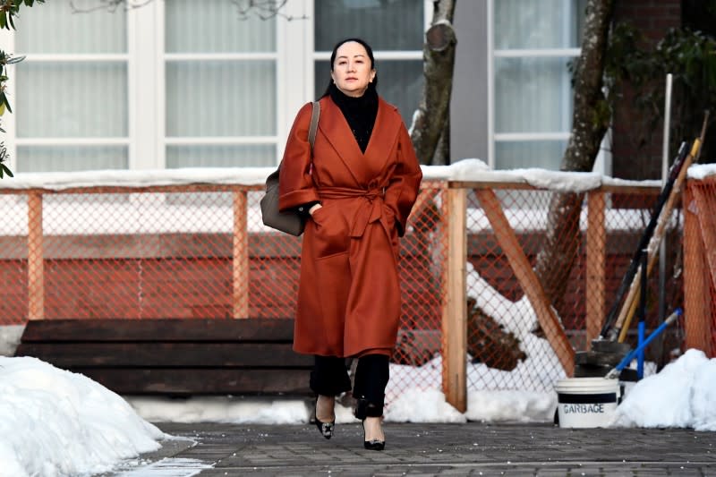 Huawei Chief Financial Officer Meng Wanzhou leaves her home to attend a case management conference in Vancouver