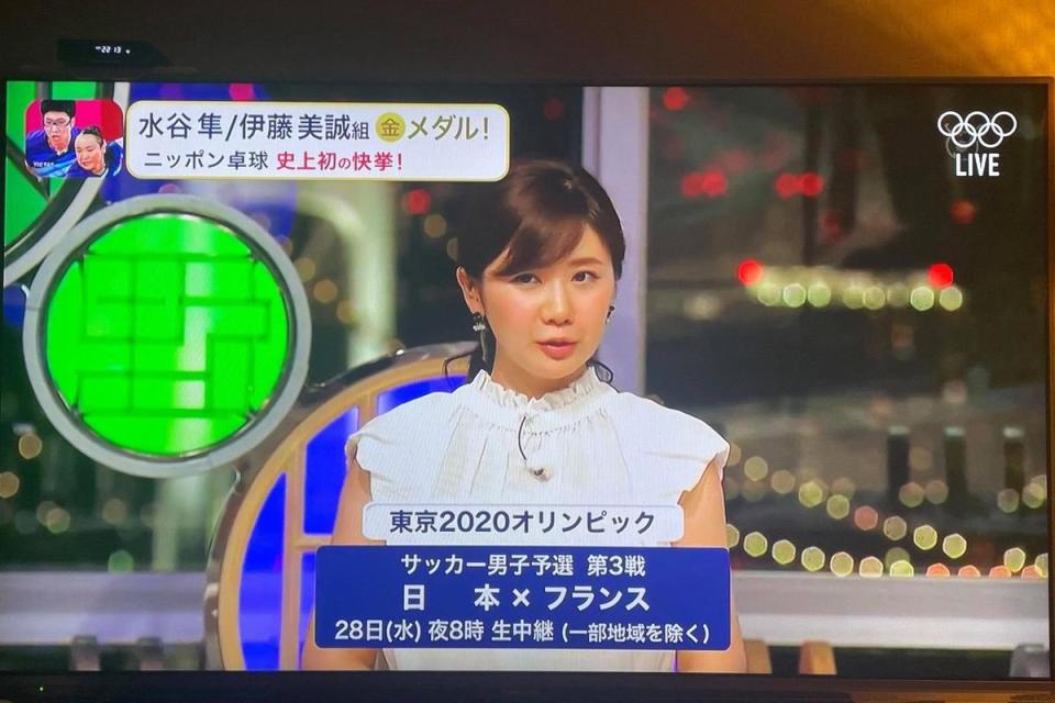 福原愛離婚後迅速復出螢光幕前，引起絕大話題。 （翻攝富士電視台、讀者提供）