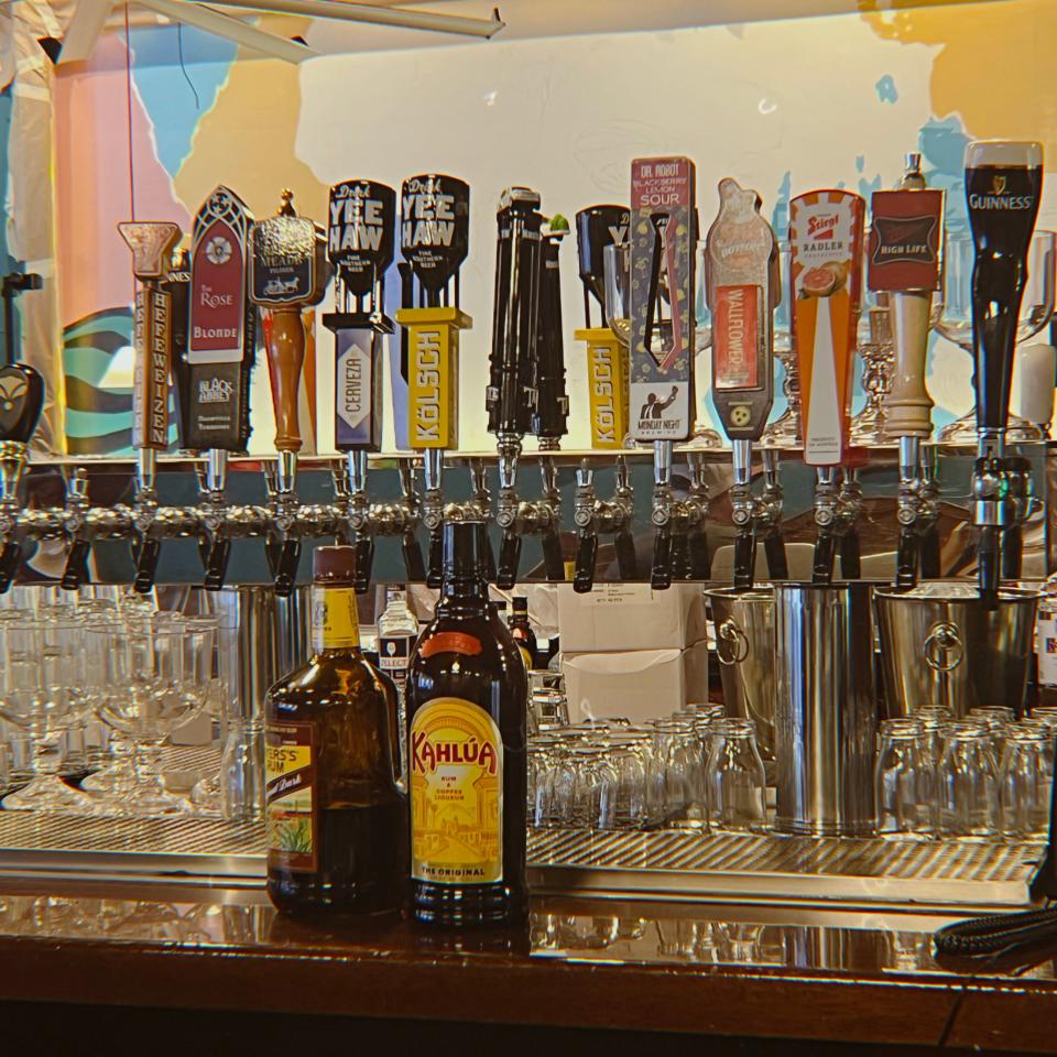 Beer taps at 5 Points Diner & Bar.