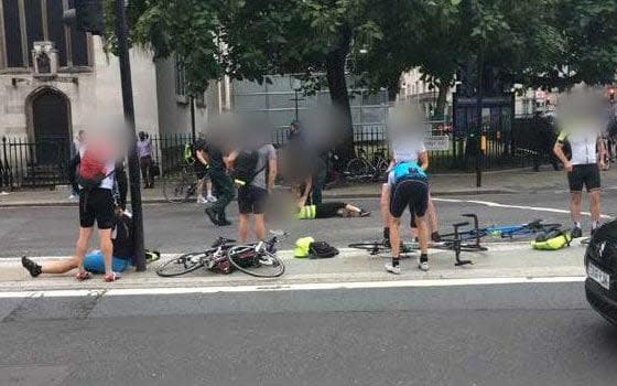 Cyclists were hit as Salih Khater swerved across traffic - PA