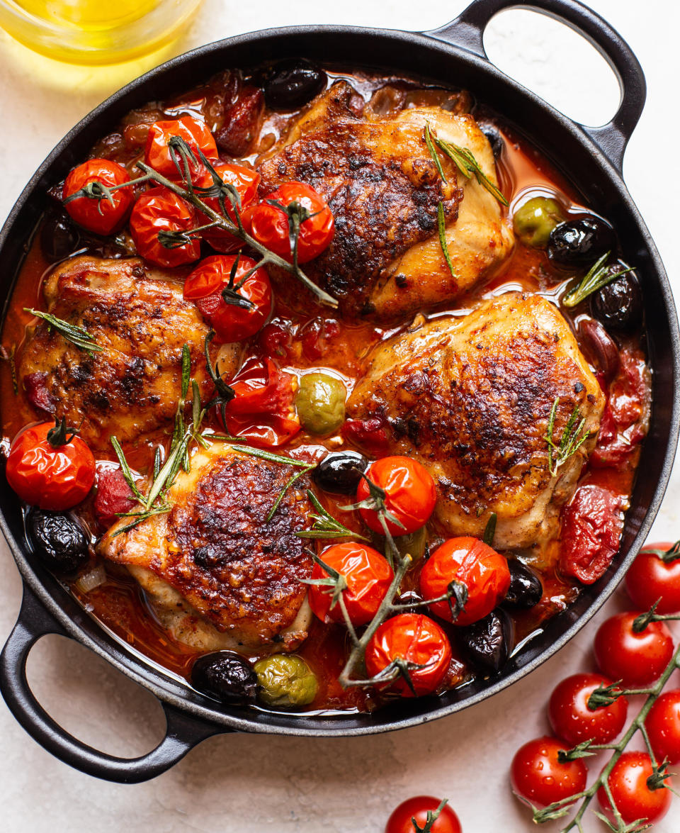 <a href="https://www.thedaleyplate.com/blog/chicken-with-chorizo-rosemary-and-olives" target="_blank" rel="noopener noreferrer"><strong>Chicken with Chorizo, Rosemary and Olives from The Daley Plate</strong></a>
