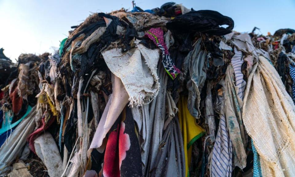 Fast fashion waste on a beach in Accra, Ghana.