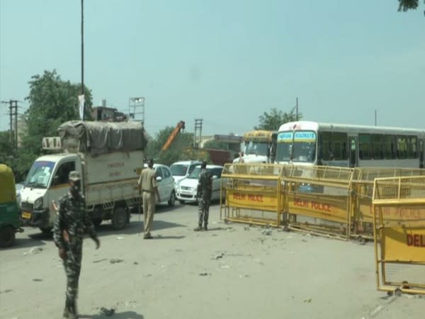 Delhi Police on alert amid farmers' protests in neibhouring states. [Photo/ANI]