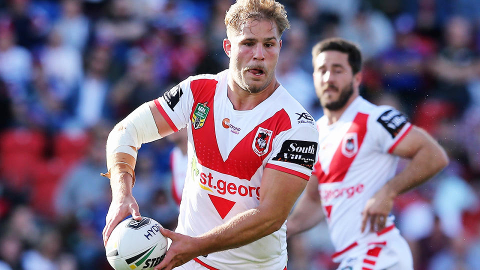 Jack de Belin, pictured here in action for the Dragons in 2018.