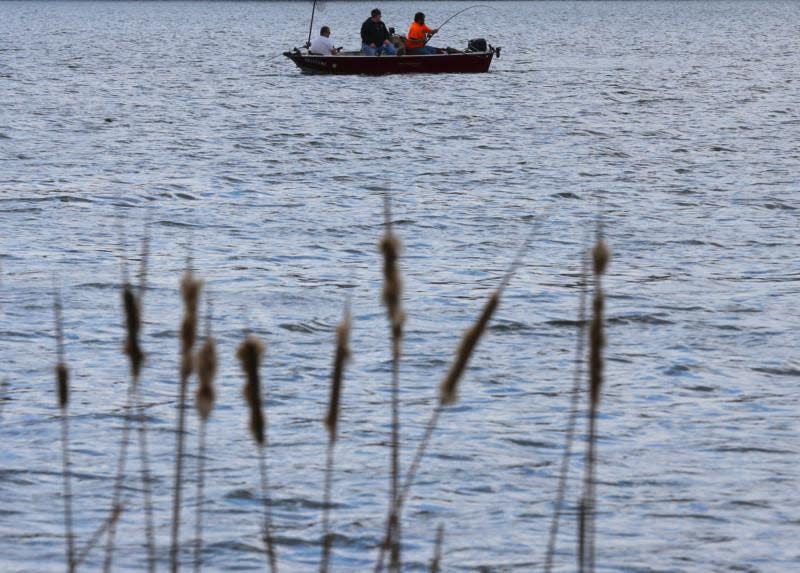 Fishermen on Summit Lake in Akron.