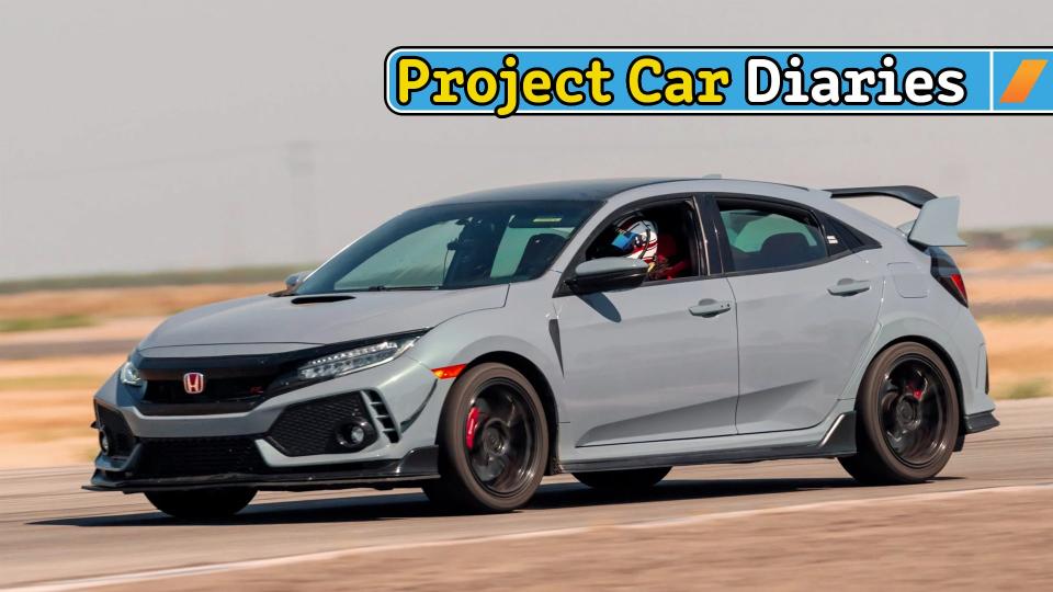 Honda Civic on a race track.