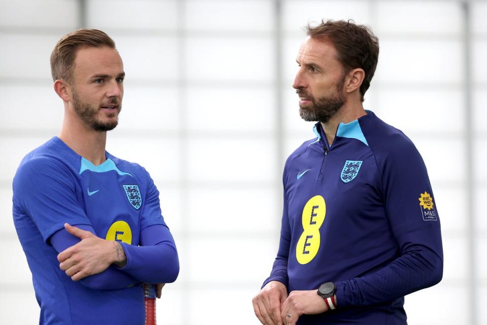 The likes of James Maddison will feature at Euro 2024 - surely making the idea of a post-season friendly unwelcome to international managers (The FA via Getty Images)