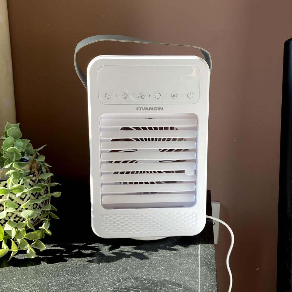 The Fivangin Portable Air Cooler being tested at home