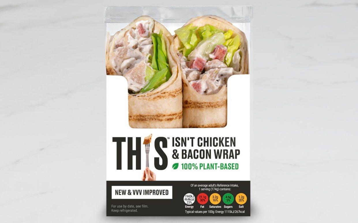 THIS! has issued a recall notice over its vegan chicken and bacon wrap, which is sold only at WHSmith