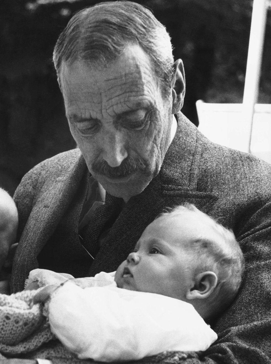 king christian x of denmark and his grand daughter princess margrethe around 1940