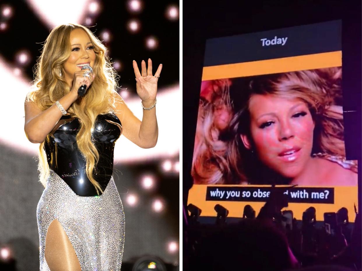 Mariah Carey at "LA Pride in the Park" and a photo from her concert.