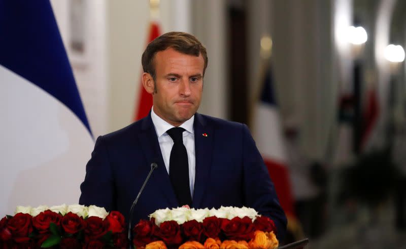 News conference of French President Emmanuel Macron and Iraq's President Barham Salih in Baghdad