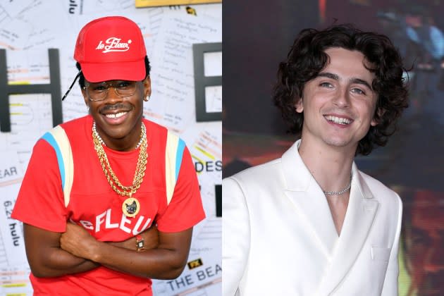 Tyler, the Creator; Timothee Chalamet - Credit: VALERIE MACON/AFP/Getty Images; Han Myung-Gu/Getty Images