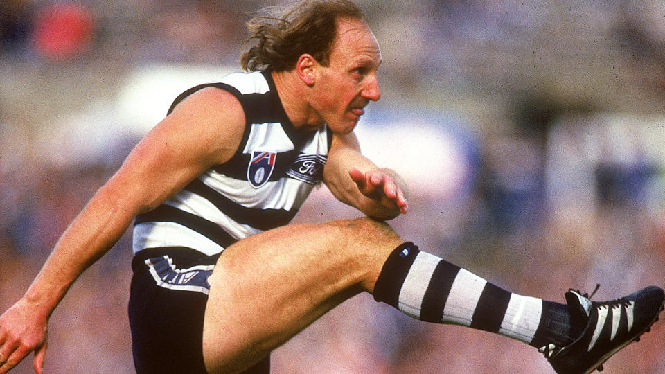 Gary Ablett Sr, pictured here in action for Geelong in 1994.