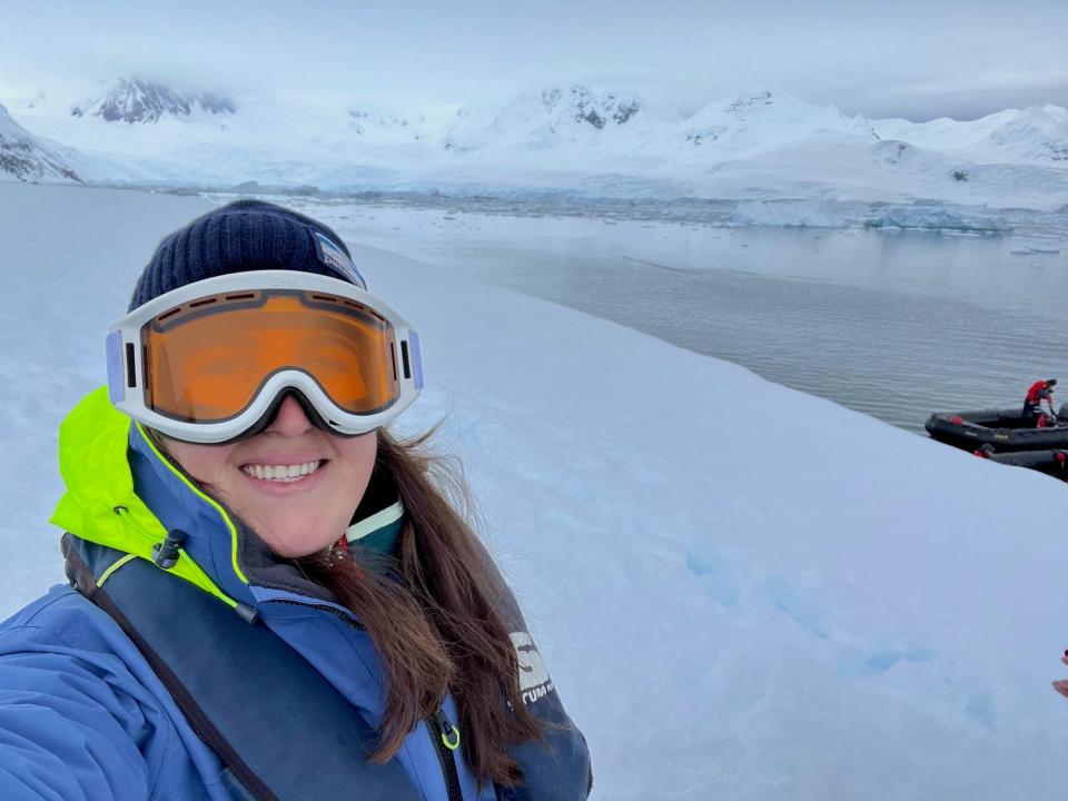 Standing on Antarctica.