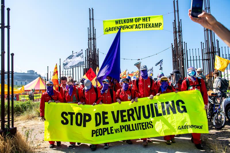 Protest against Tata Steel factory in the Netherlands