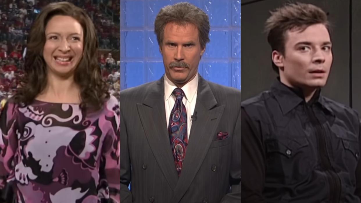  Maya Rudolph, Will Ferrell and Jimmy Fallon on SNL. 