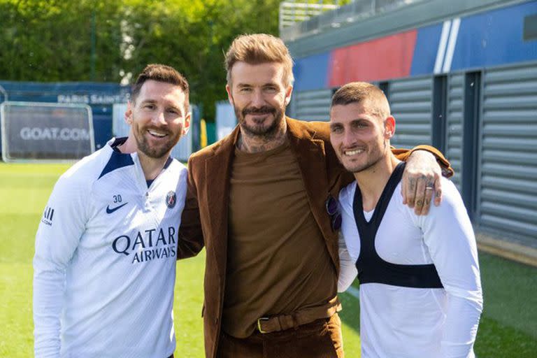 David Beckham, en una reciente visita a Messi en Paris