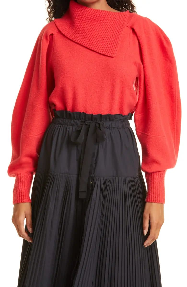 <p>Winter will be here before you know it, so why not stock up on some fresh layers? With a statement-making neckline, this <span>Ulla Johnson Riley Balloon Sleeve Wool Sweater</span> ($267, originally $445) is both chic and cozy.</p>
