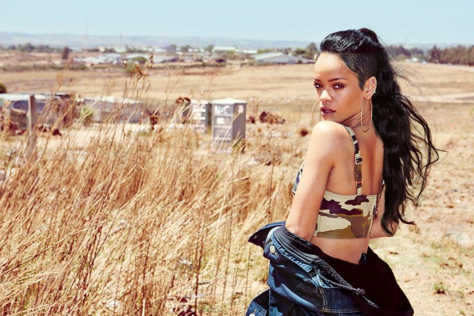 Rihanna on safari in Johannesburg, circa 2013. Photo by Dennis Leupold.