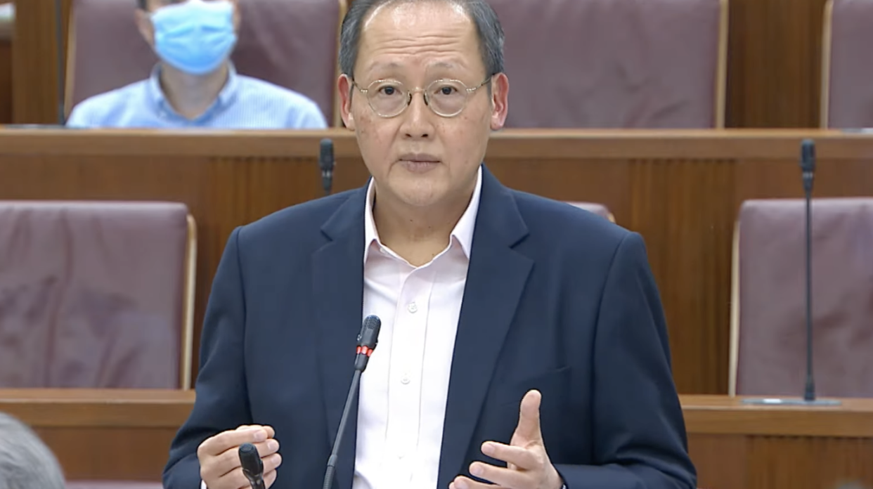 Manpower Minister Tan See Leng speaking in Singapore's Parliament on 14 September 2021. (SCREENSHOT: Ministry of Communications and Information/YouTube)