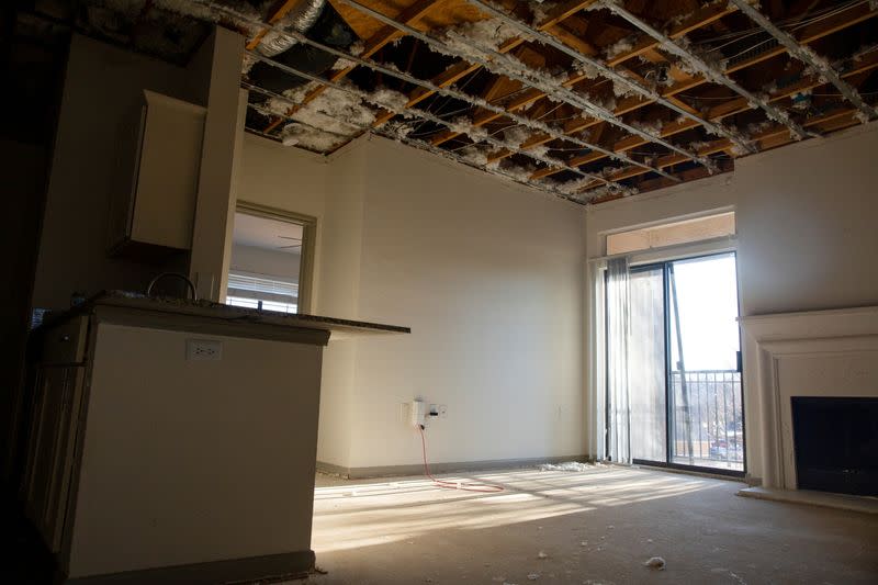 FILE PHOTO: Damaged apartments and homes after winter weather caused blackouts and water pipes to burst in Fort Worth