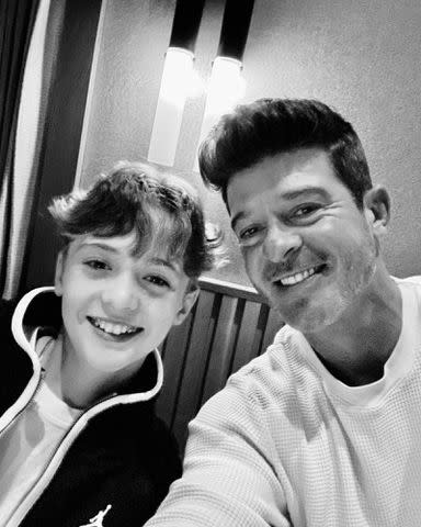 <p>Robin Thicke Instagram </p> Robin Thicke and his son Julian Fuego Thicke.