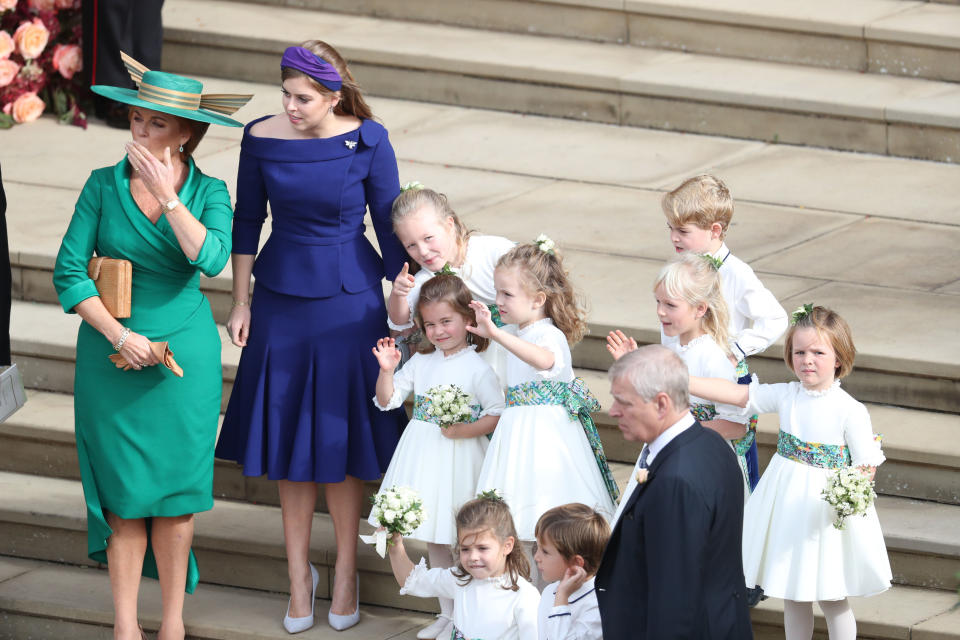 George y Charlotte pajes en la boda de Eugenia de York