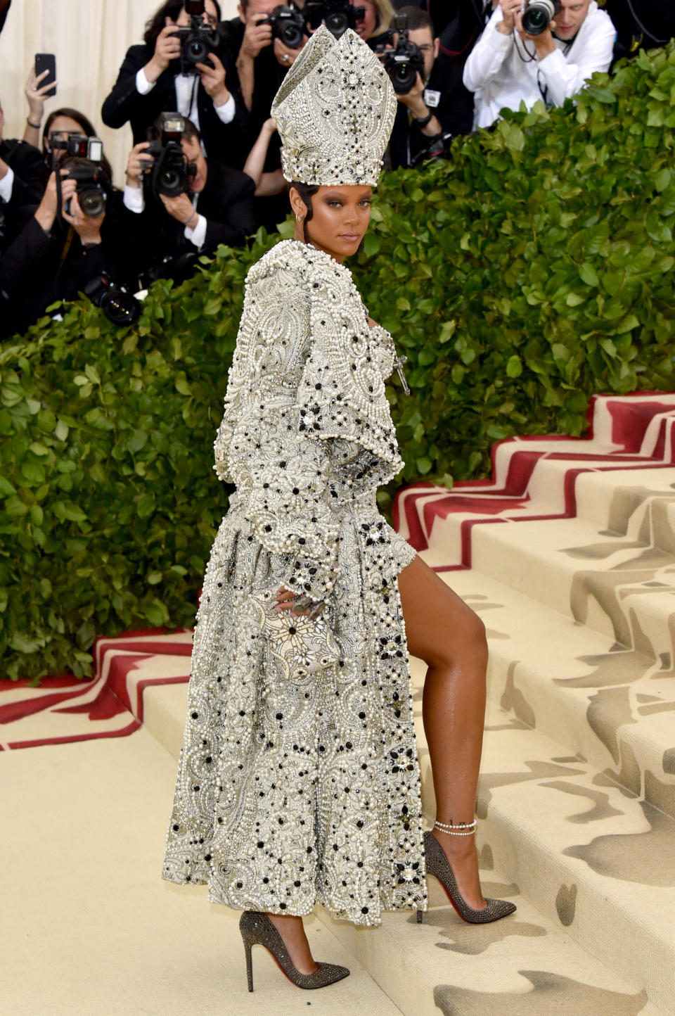 Rihanna arrives at the 2018 Met Gala in New York. Source: Getty