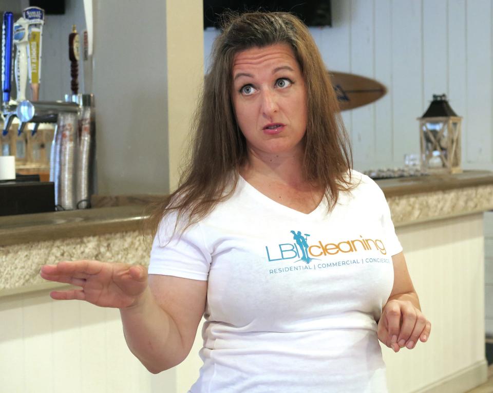 LBI Cleaning owner Erin Golden speaks about the difficulties of gathering employees this summer during an interview in Surf City Thursday, June 16, 2022.  The company now has six employees, but it needs 30.