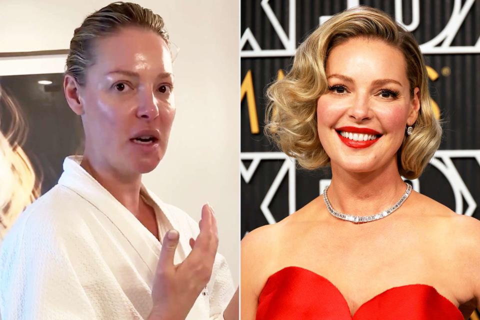 <p>Allure/Instagram; Frazer Harrison/Getty</p> Katherine Heigl shares BTS look at her 2023 Emmys makeup and hair with "Allure"