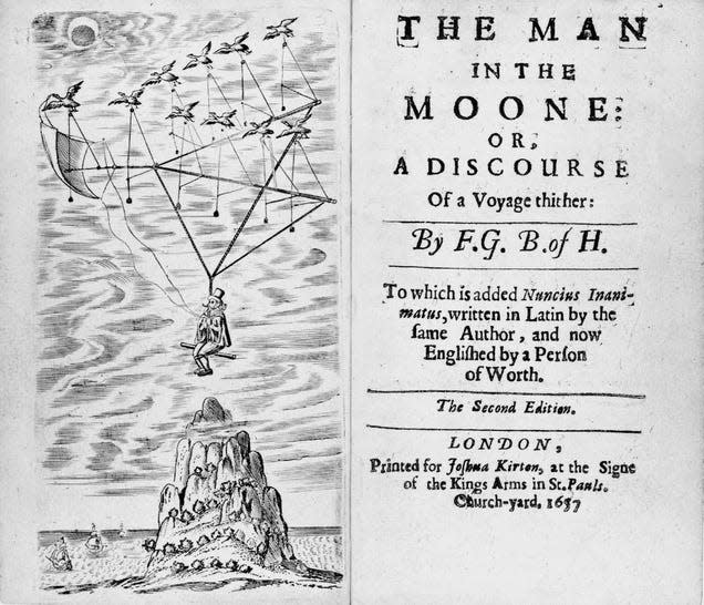 The frontispiece and title page of the second edition of Francis Godwin’s Man in the Moone. - Illustration: Wikimedia